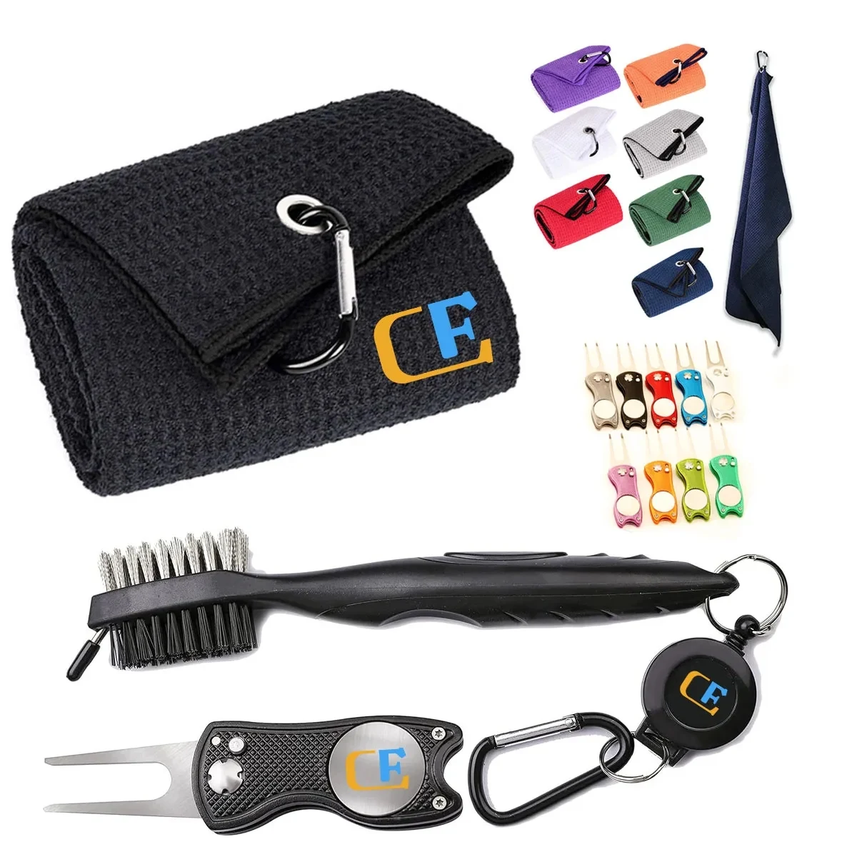 Golf Tool Kit- Towel Groove Cleaner Brush Divot 1