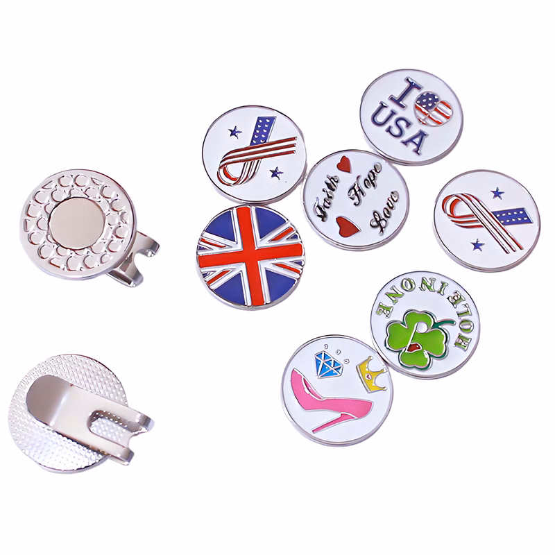 Golf Hat Clip with Magnetic Ball Marker and Customizable Small - Sized Logo, Ideal Gift for Golfers