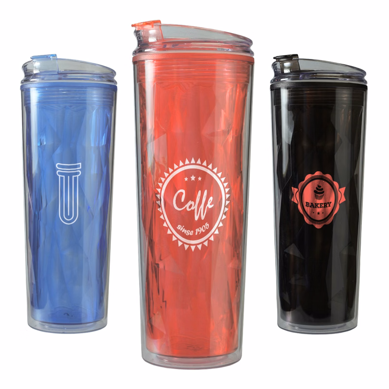 20 oz. Double Wall Acrylic Travel Mug w/ Color Matching Lids