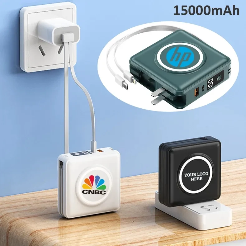 15000mAh 15W Wireless Charging Power Bank with AC Wall Plug 1