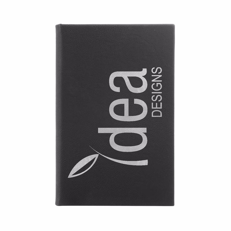 5" x 8" Black/Silver Leatherette Journal