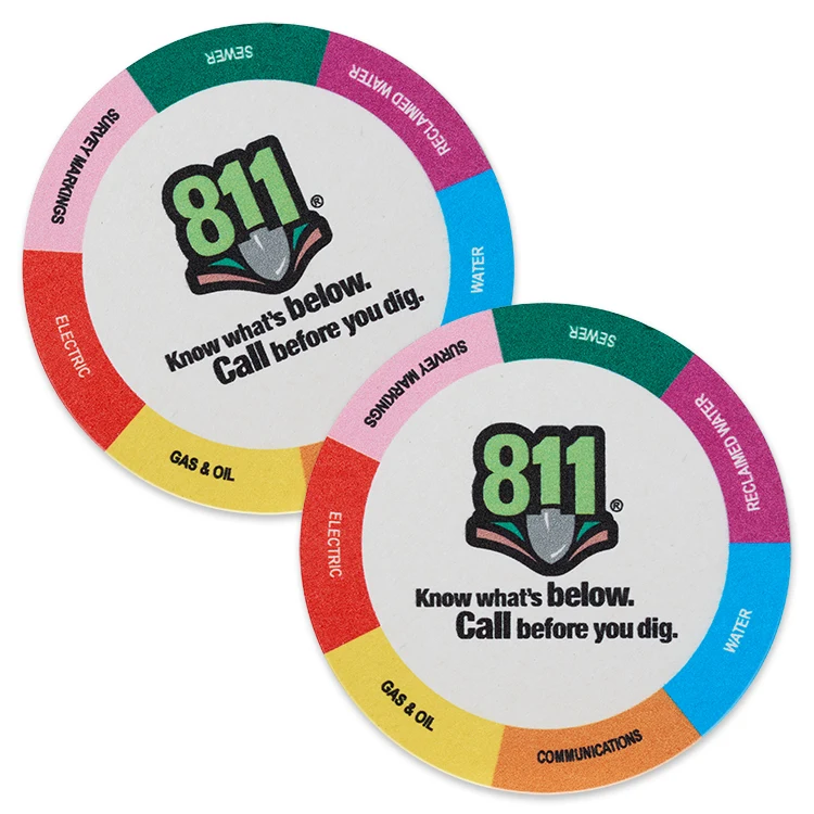 60 Point 3.5"Pulp Board Coasters, DIGITAL PRINT - Round 1