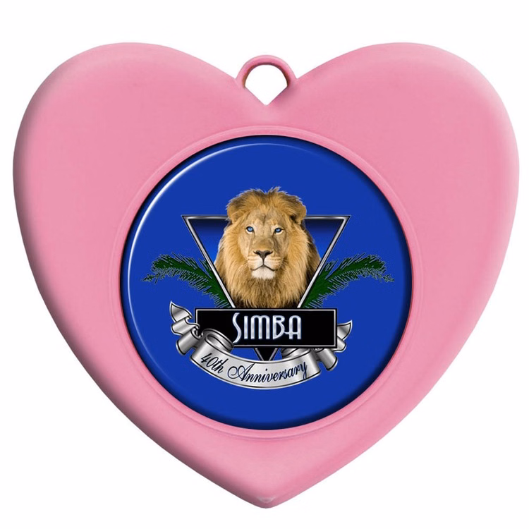 Express Vibraprint™ Heart Shaped Insert Medallion Pink (3")