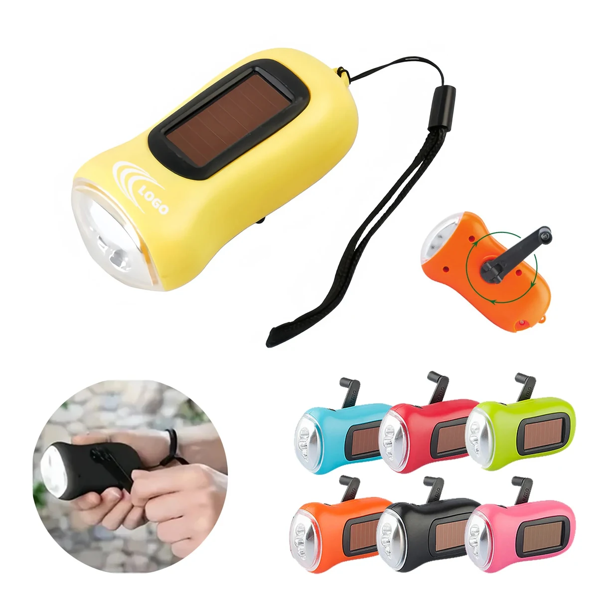 Multi-functional Hand-crank Sola Emergency Flashlight 1