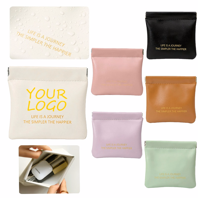 MOQ 20pcs Leather Portable Waterproof Storage Makeup Bag