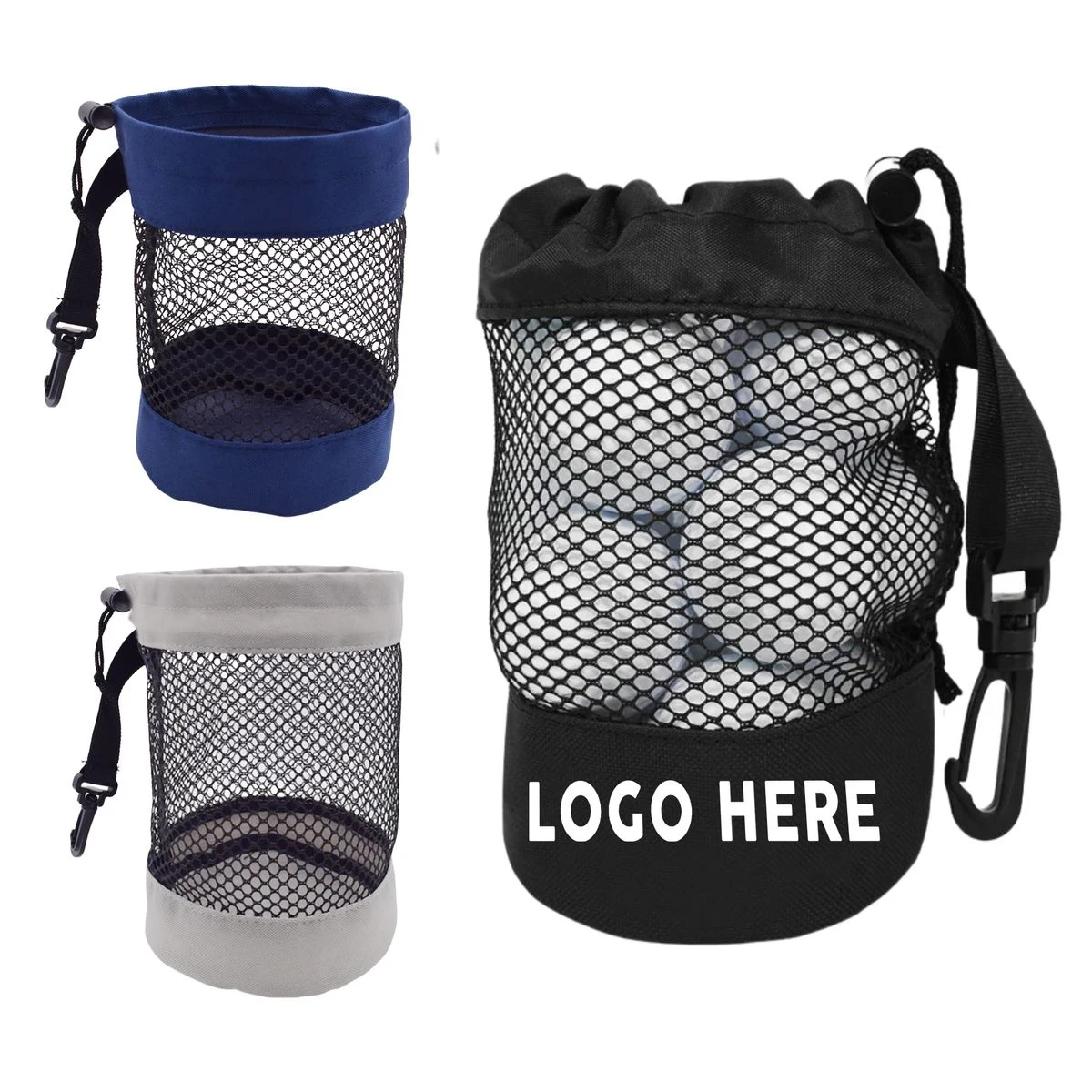 Custom Single-Color Logo Nylon Golf Ball Storage Pouch For Golf Sports 1