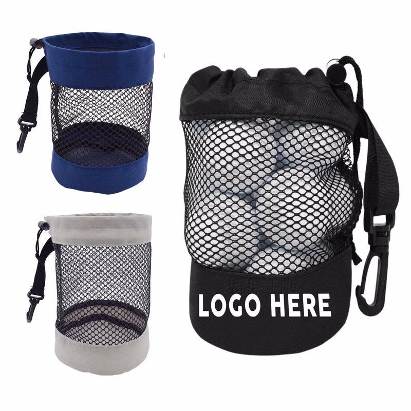 Custom Single-Color Logo Nylon Golf Ball Storage Pouch For Golf Sports