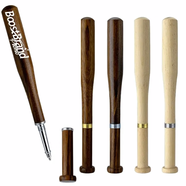 Custom Eco Wooden Baseball Bat Shaped Pen — Sports Events & Team Promo Ballpoint