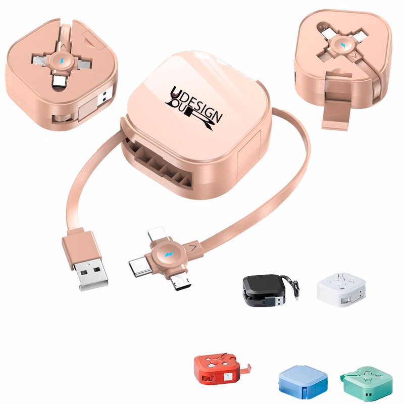 Collapsible Multi-Port Charging Cable With Holder