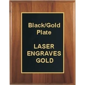 8" x 10" Cherry Finish Plaque with a Black Designer Plate 1