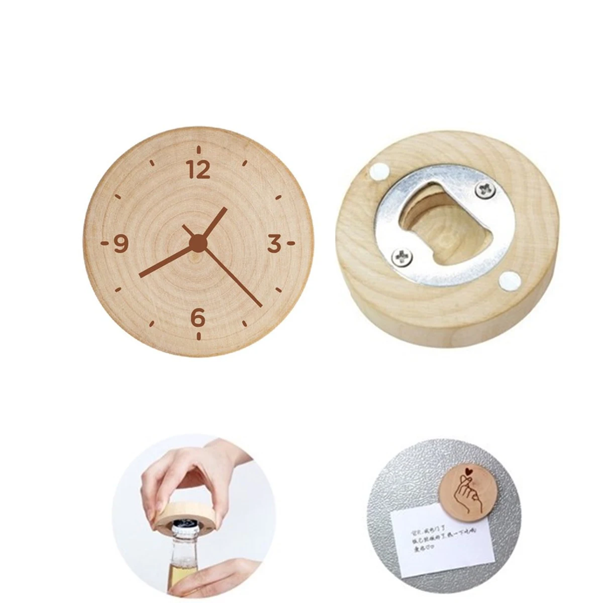 Wooden Fridge Magnet Beer Opener 1