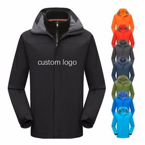Orange Water Proof Camping Men Women Winter Jacket With Hood