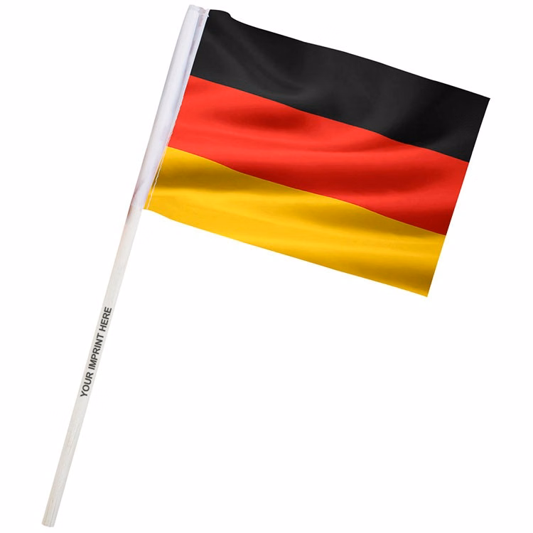 4" x 6" Germany Imprinted Staff Polyester Stick Flags