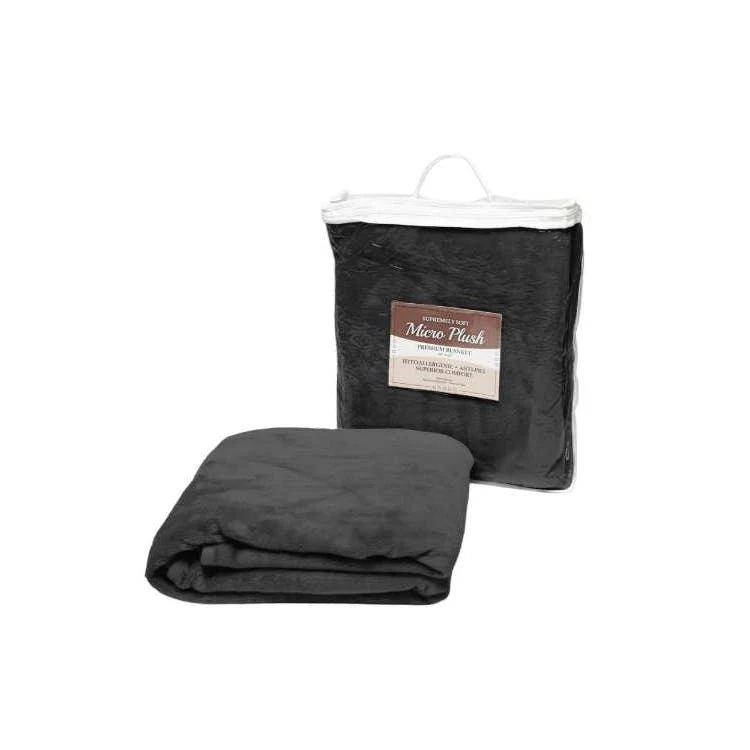 "50x60" Micro Fleece Blanket - Black 1