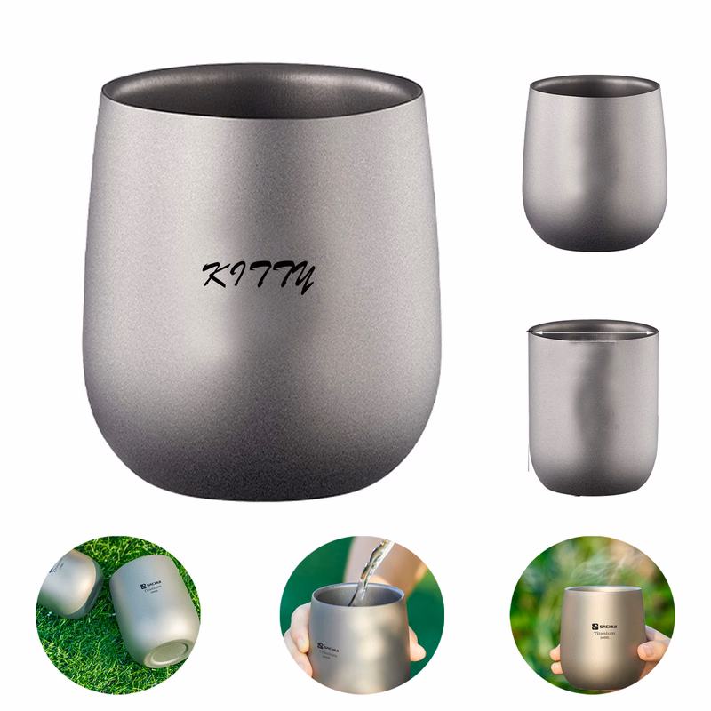 Pure Titanium Double-Layer Anti-Scald Goose Egg-Shaped Cup