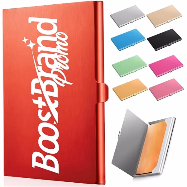 Custom Aluminum Business Card Holder with Snap Closure — Professional Networking Gift
