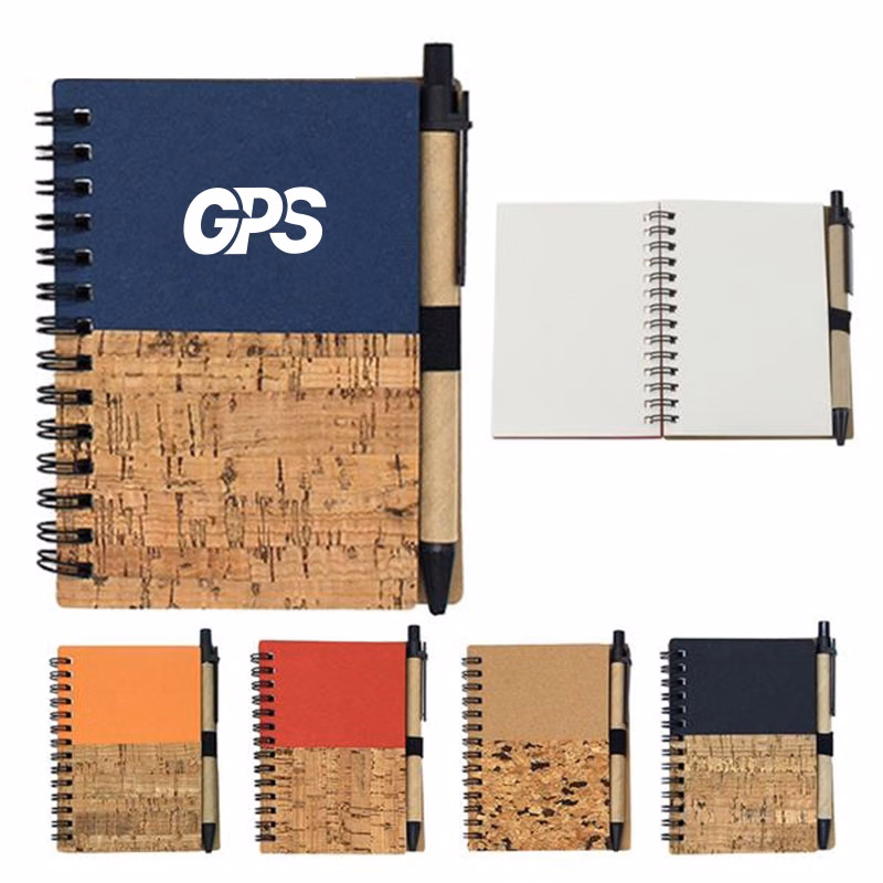 5" Kraft Wood Grain Spiral Notebook Kit