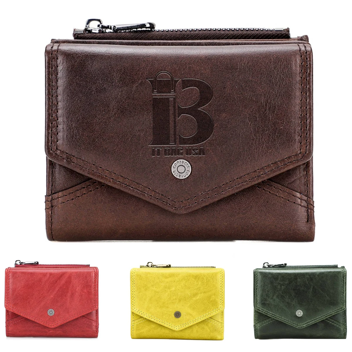 Genuine Leather RFID Anti-thief Zippered Wallet 1