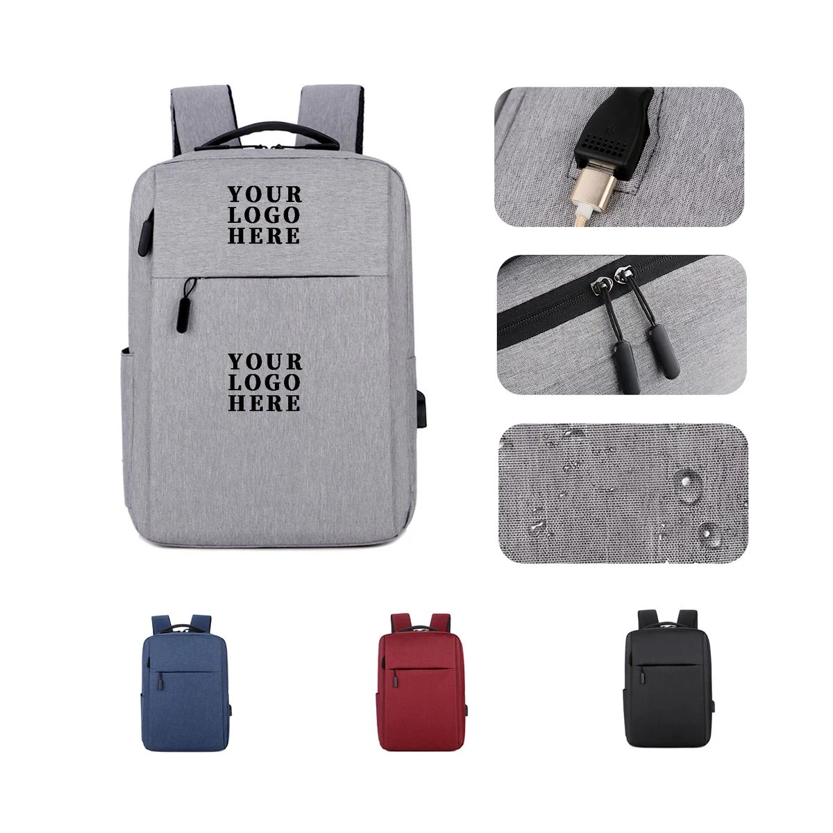MOQ 20 PCS Business Computer Backpack With USB Port 1