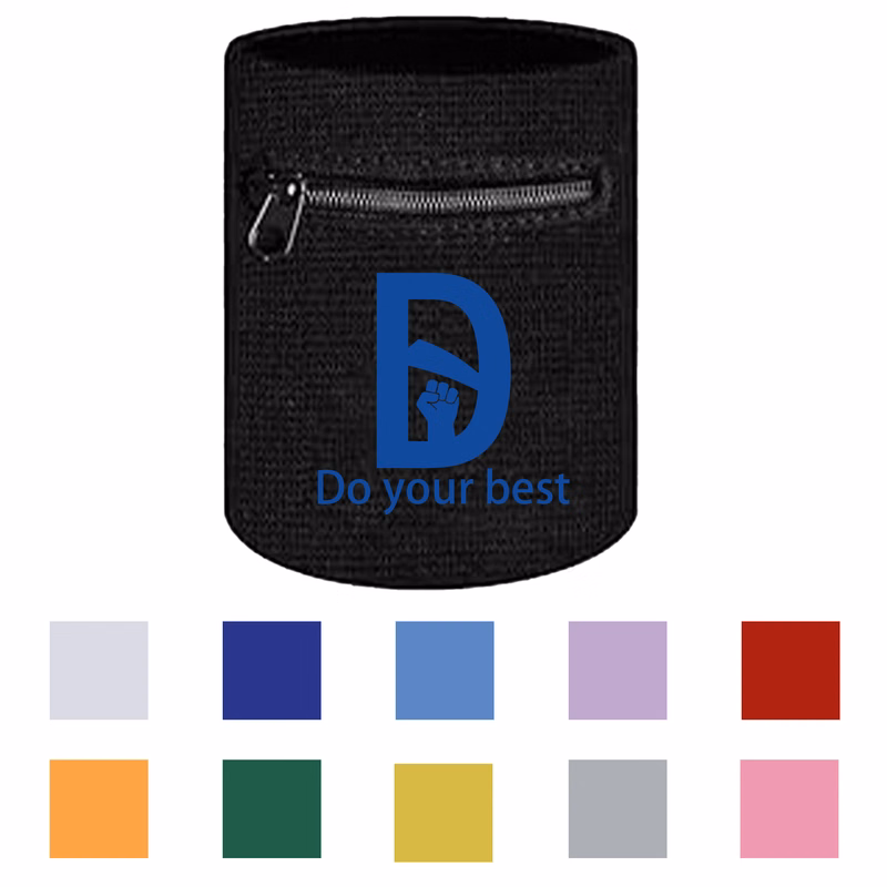 Zipper Wristband with Wallet for Keys ID Cards Cash