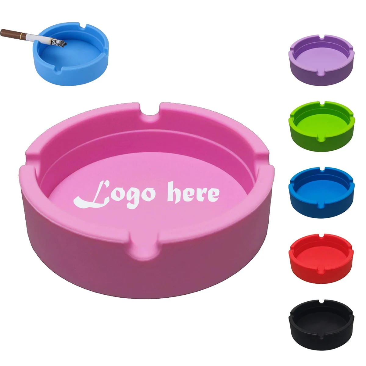 Silicone Round Drop-Resistant Ashtray 1