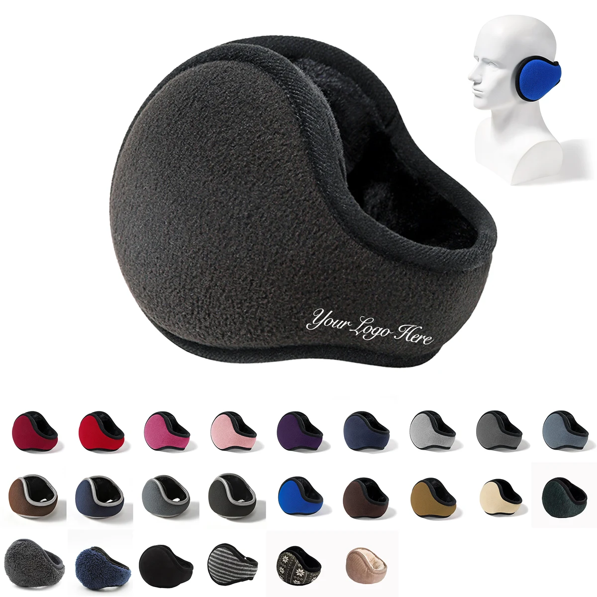 Winter Unisex Foldable Polar Fleece Ear Warmers 1