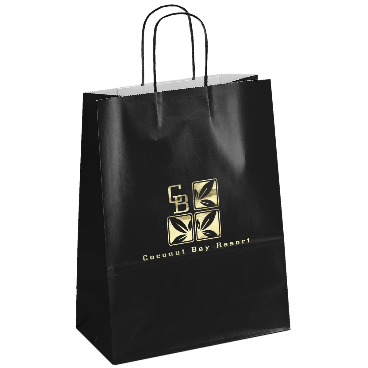 Amber™ - Gloss Shopper - Black Bag - Foil Print 1