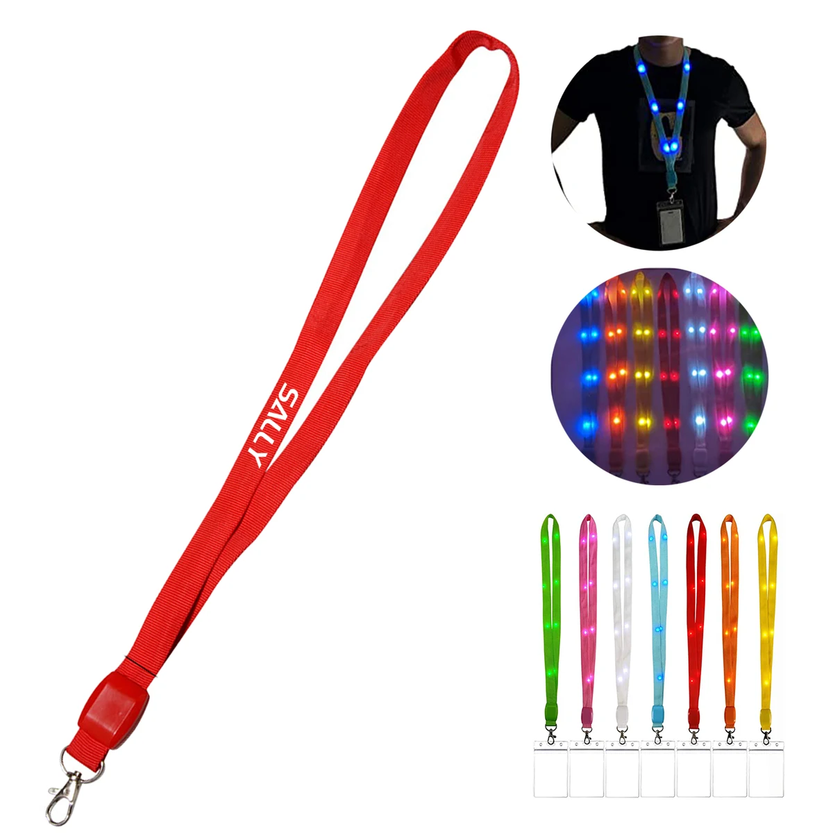 Led Glowing Lanyard With Clip 1