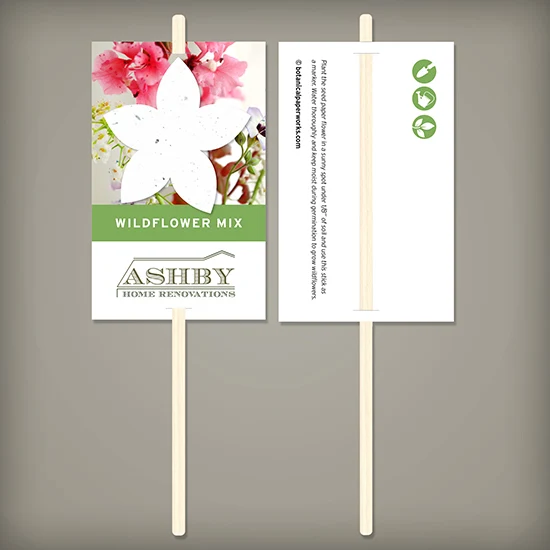 Pre-Designed Wildflower Seed Paper Planting Sticks 1
