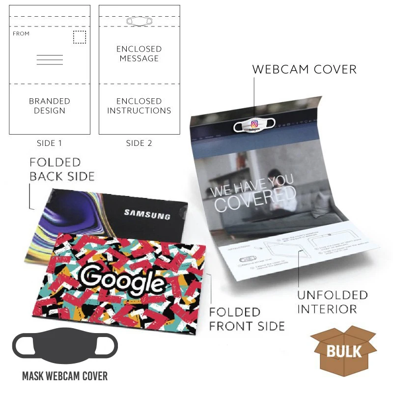 Custom Branded Greeting Card BULK with Mask Webcam Cover 1