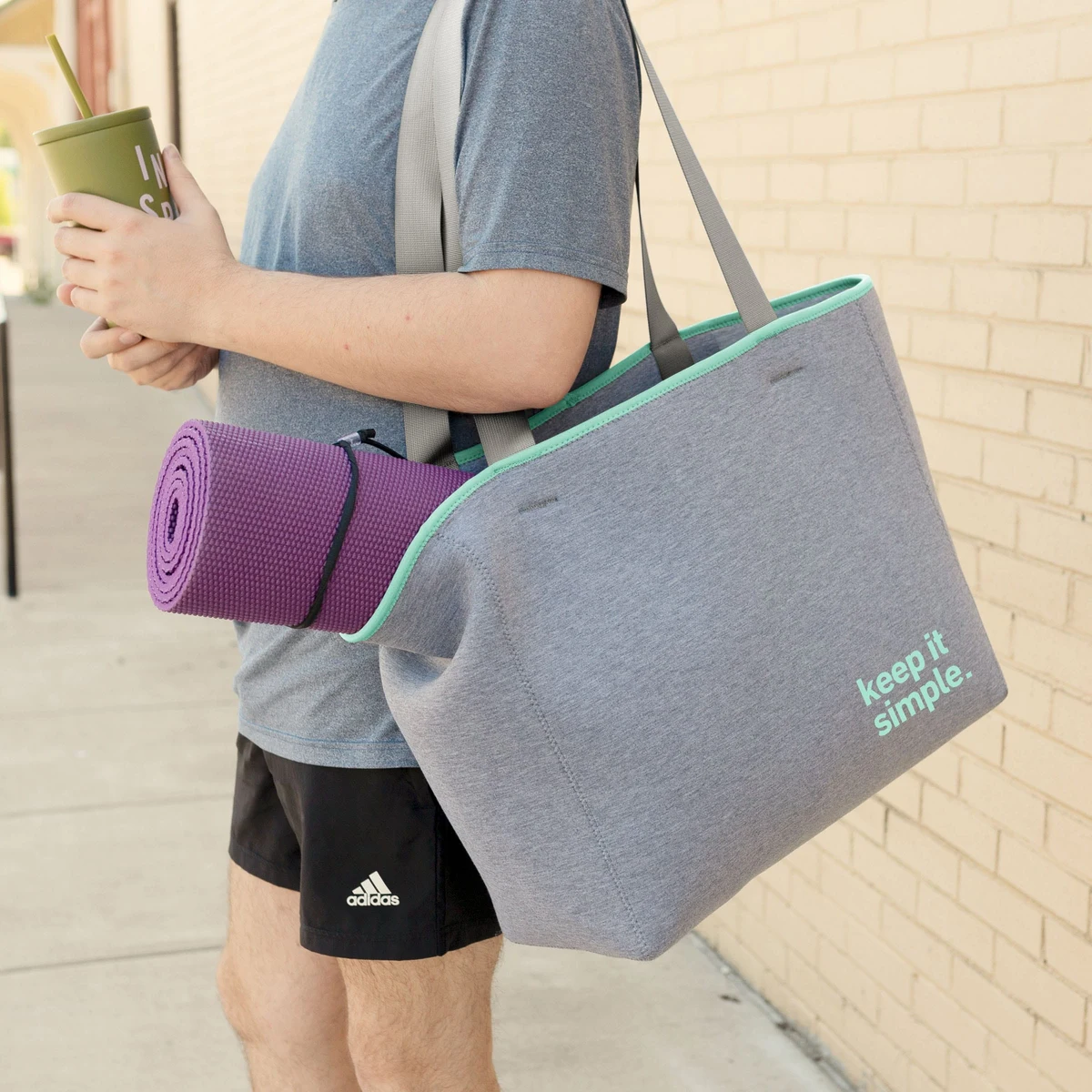 ALL DAY TOTE - HEATHERED JERSEY KNIT NEOPRENE - MEDIUM 1