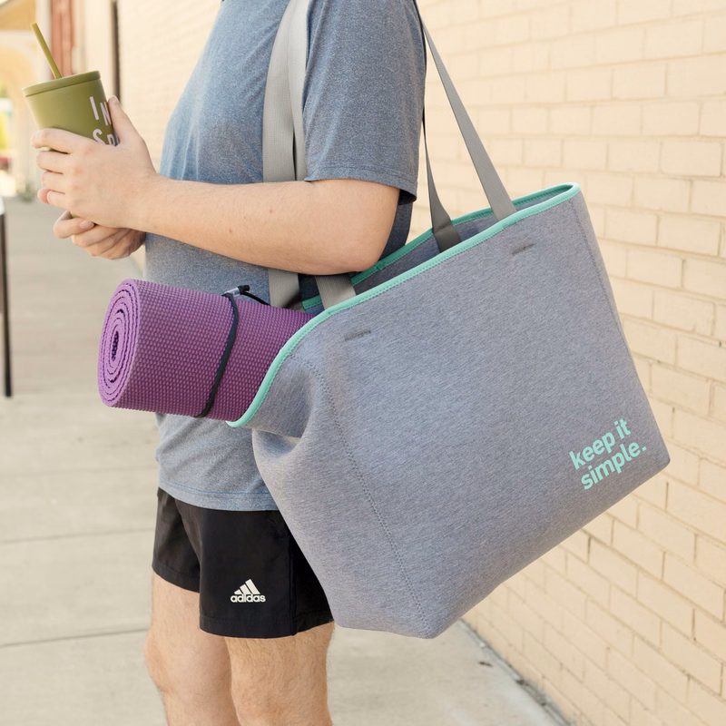 ALL DAY TOTE - HEATHERED JERSEY KNIT NEOPRENE - MEDIUM