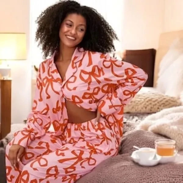 Women's Bow Pajama Set 1
