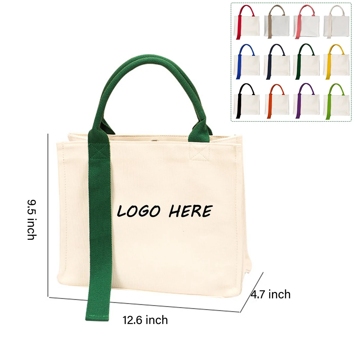 Foldable Heavy Duty Canvas Tote, custom tote bag with logo imprint 1