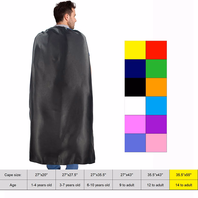 Adult Size Costume Cape – Superhero Style (35 1/2" x 55")