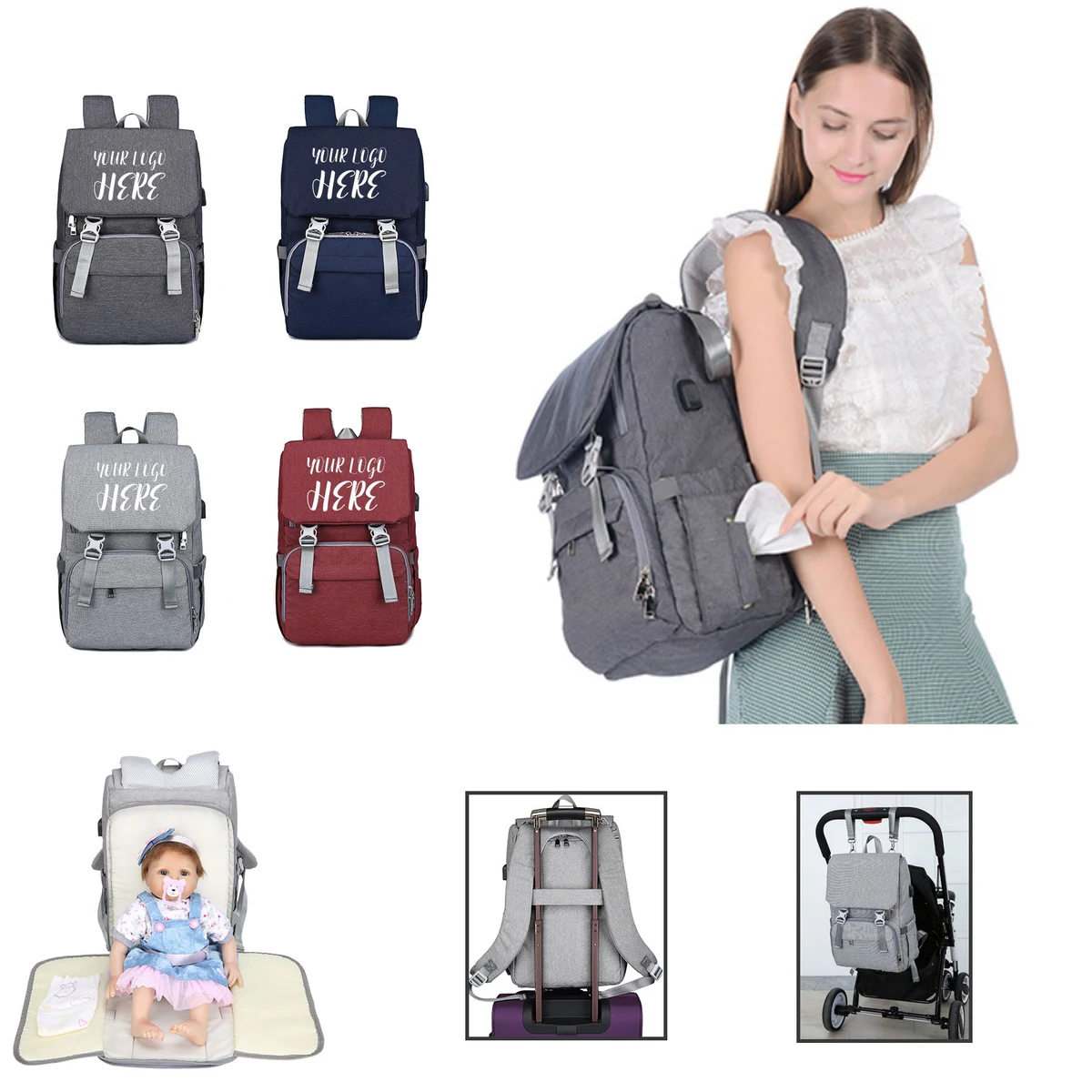 Diaper Bag Backpack With Changing Pad 1