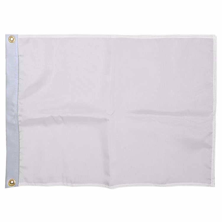 14" X 20" Solid White Nylon Golf Flags with Heading and Grommets