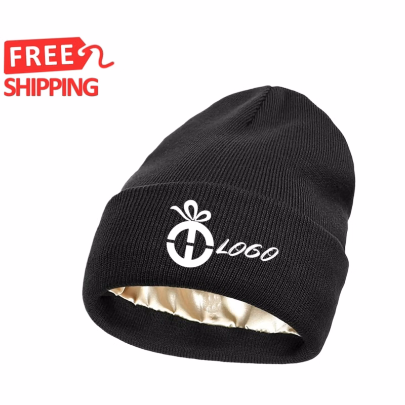 Satin Lined Knit Winter Beanie Hat