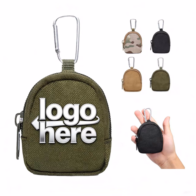 Nylon Mini Zip Pouch Keychain