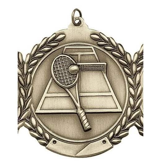 Tennis Die Cast Medal, 2 3/4" 1
