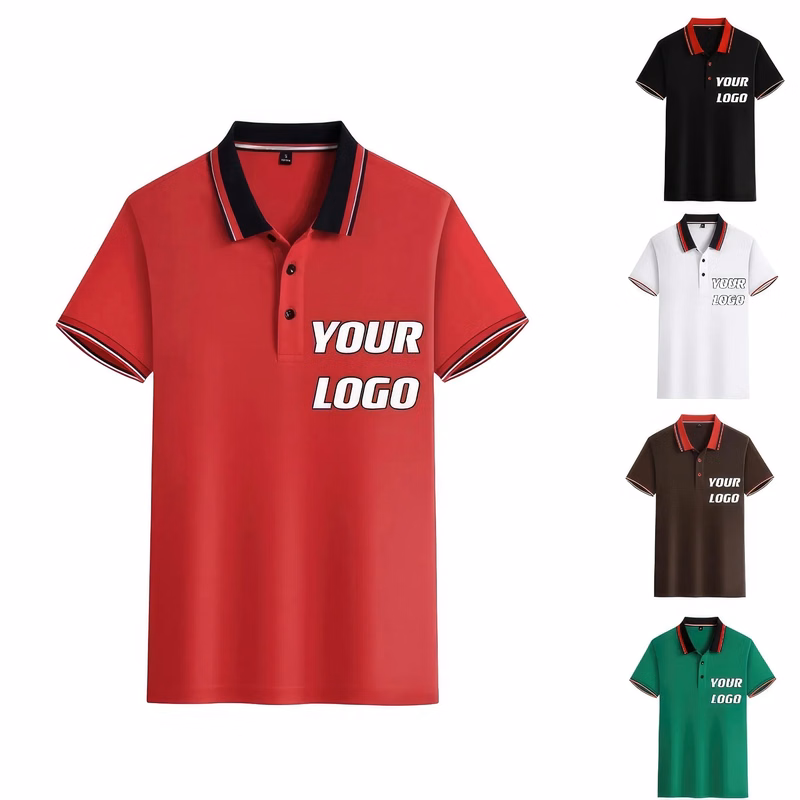Polo Shirt With Classic Striped Neckline