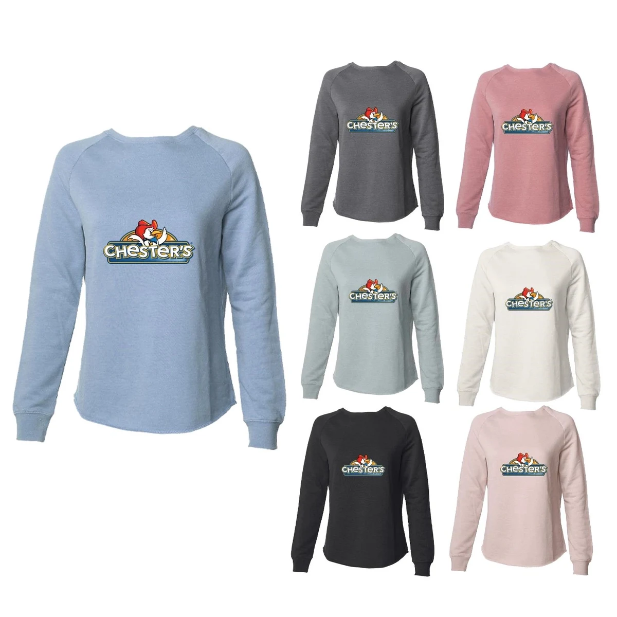 Independent Trading Women's California Wave Wash Crew, custom hoodie or sweatshirt with logo imprint 1