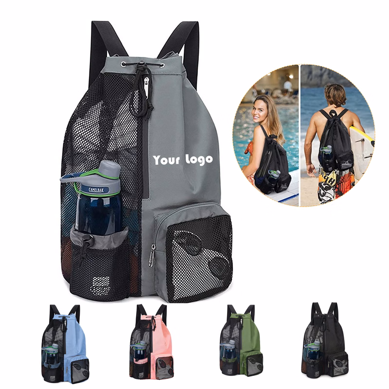 Beach Mesh Drawstring Backpack