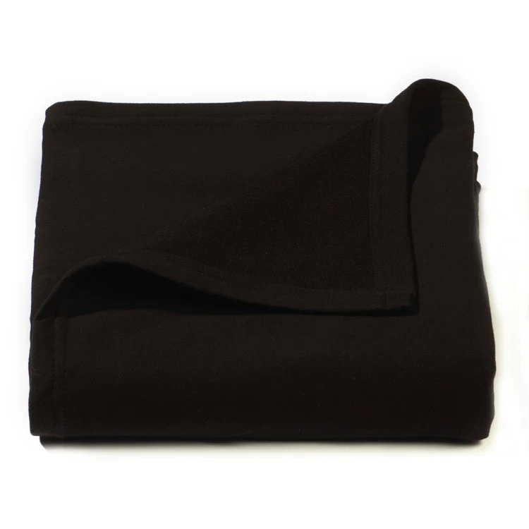 Black Sweatshirt Jersey Fleece Blanket 1