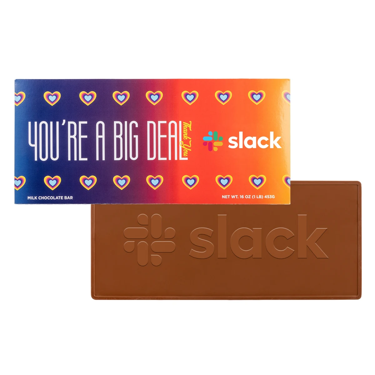 Giant 1LB Custom Molded Chocolate bar in Full Color Gift Box 1