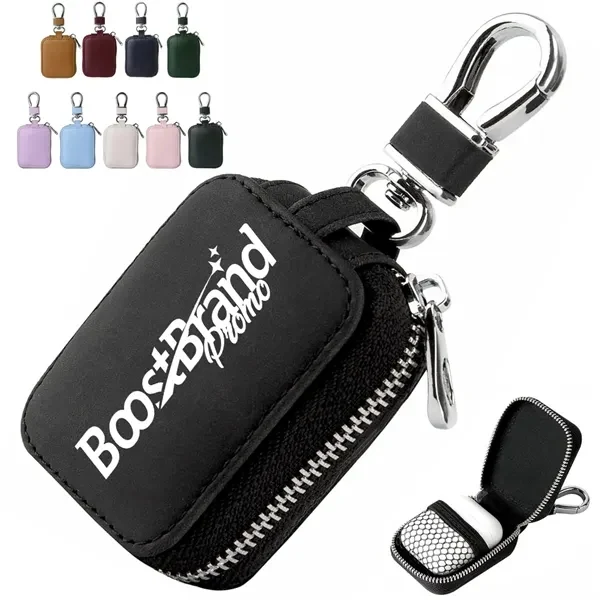 Custom Compact Zippered Key Case with Snap Clip — Slim & Organized Promo 1