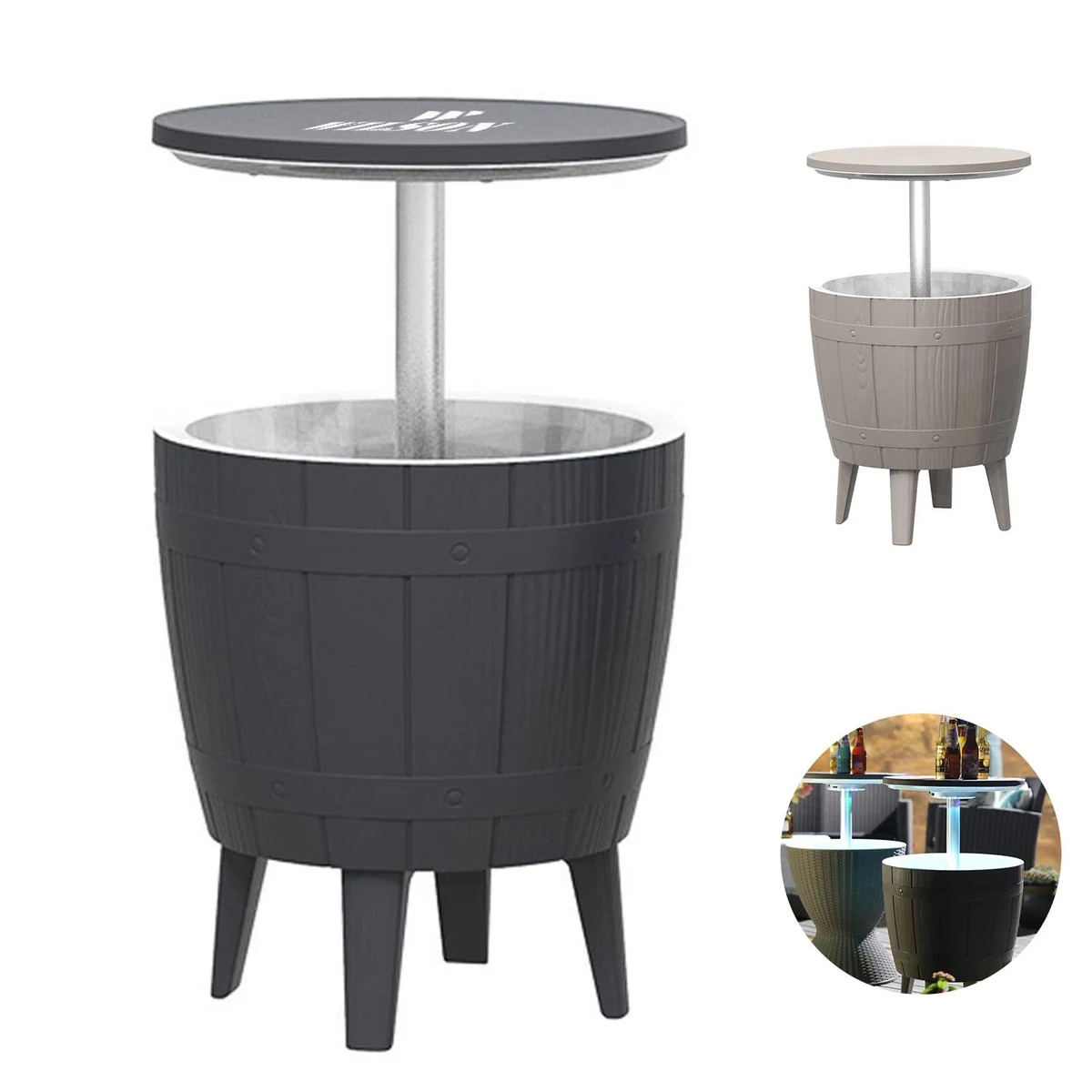 37L Adjustable Ice Bucket Bar Table 1