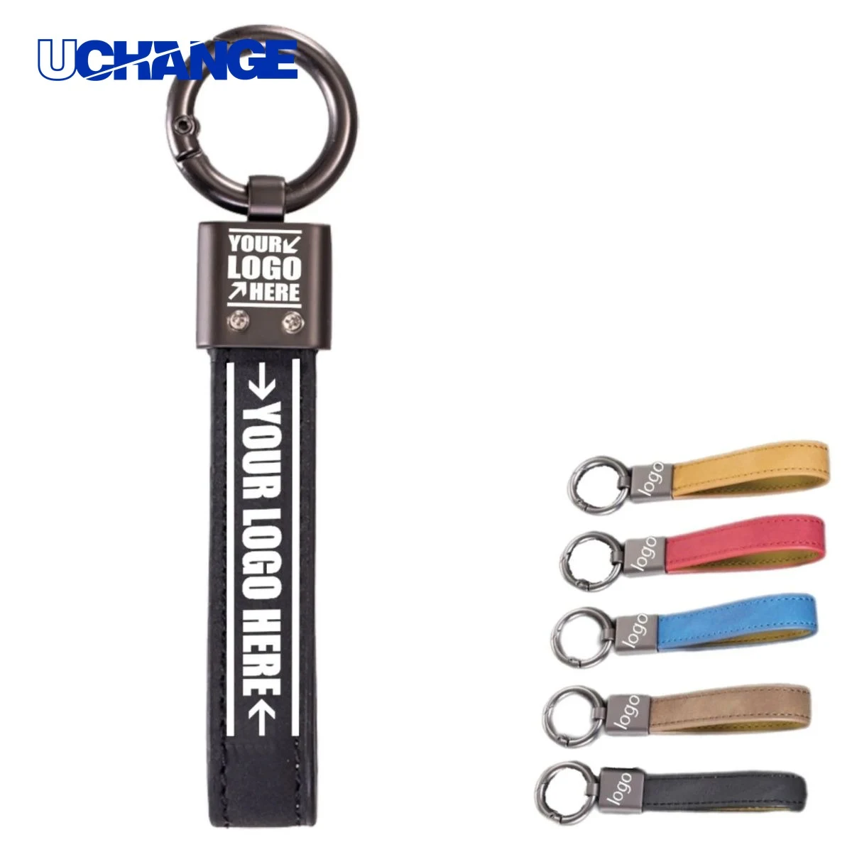 Metal Keychain with Leather Belt 1