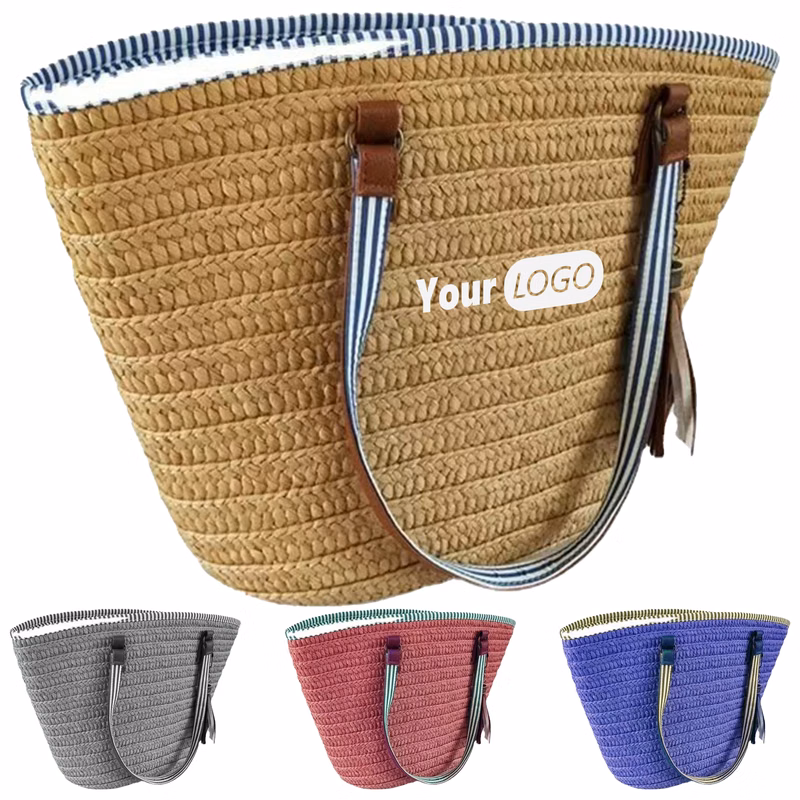Cork Customizable Handmade Straw Bag
