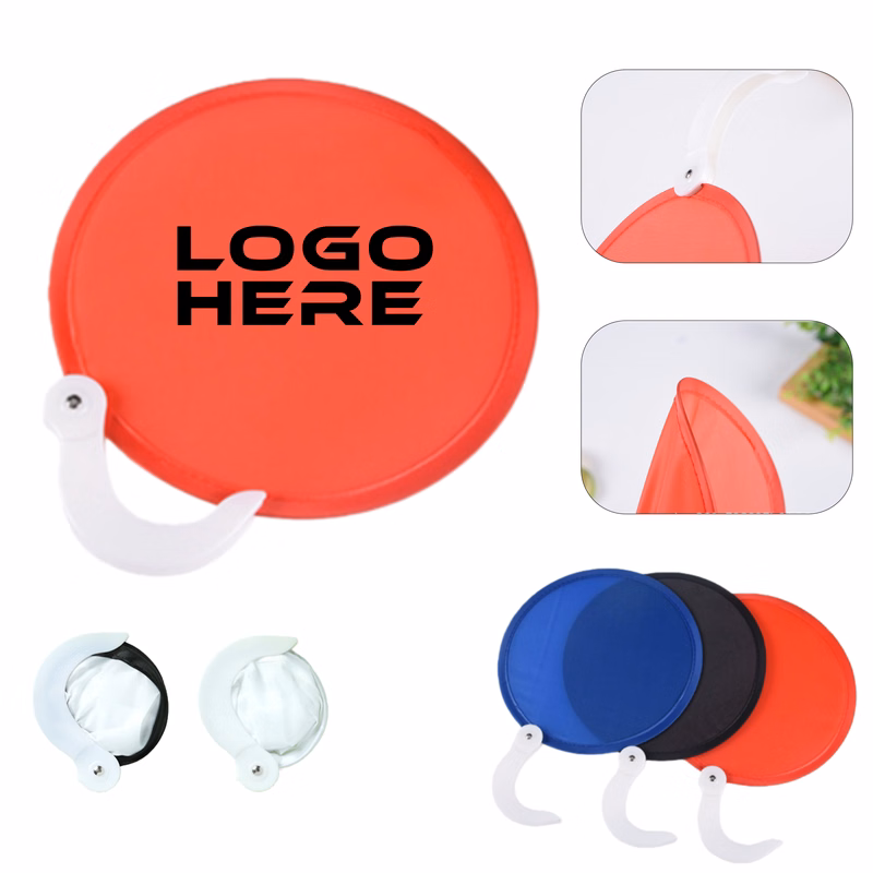Handheld Round Folding Pop Up Nylon with Handle Fan